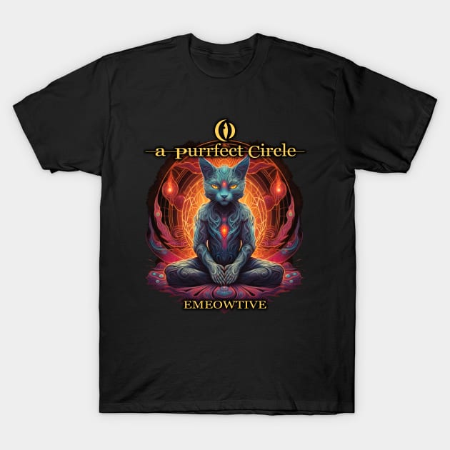 A Purrfect Circle - Emeowtive Shirt For Heavy Music Cat Lovers T-Shirt by Riot! Sticker Co.